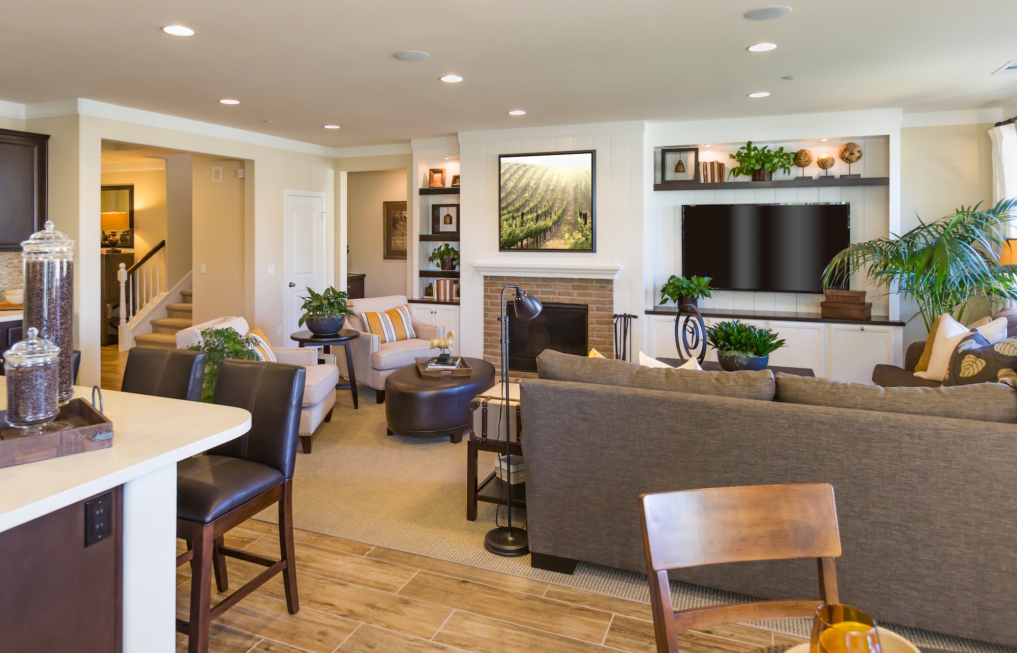 Beautiful Open Concept Interior Living Room of House